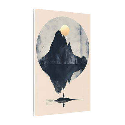 Golden Solstice Canvas Art: Abstract Mountain Reflection