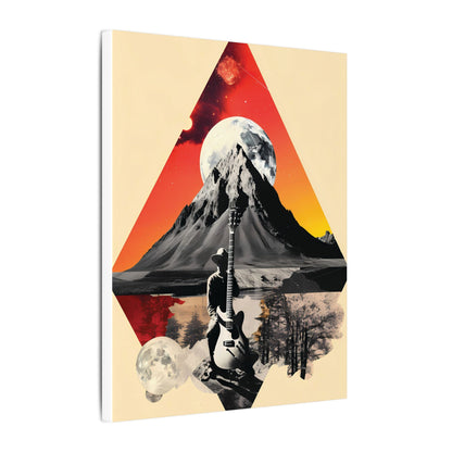Mountain Music Canvas Art Print - Vibrant Guitar & Landscape Decor