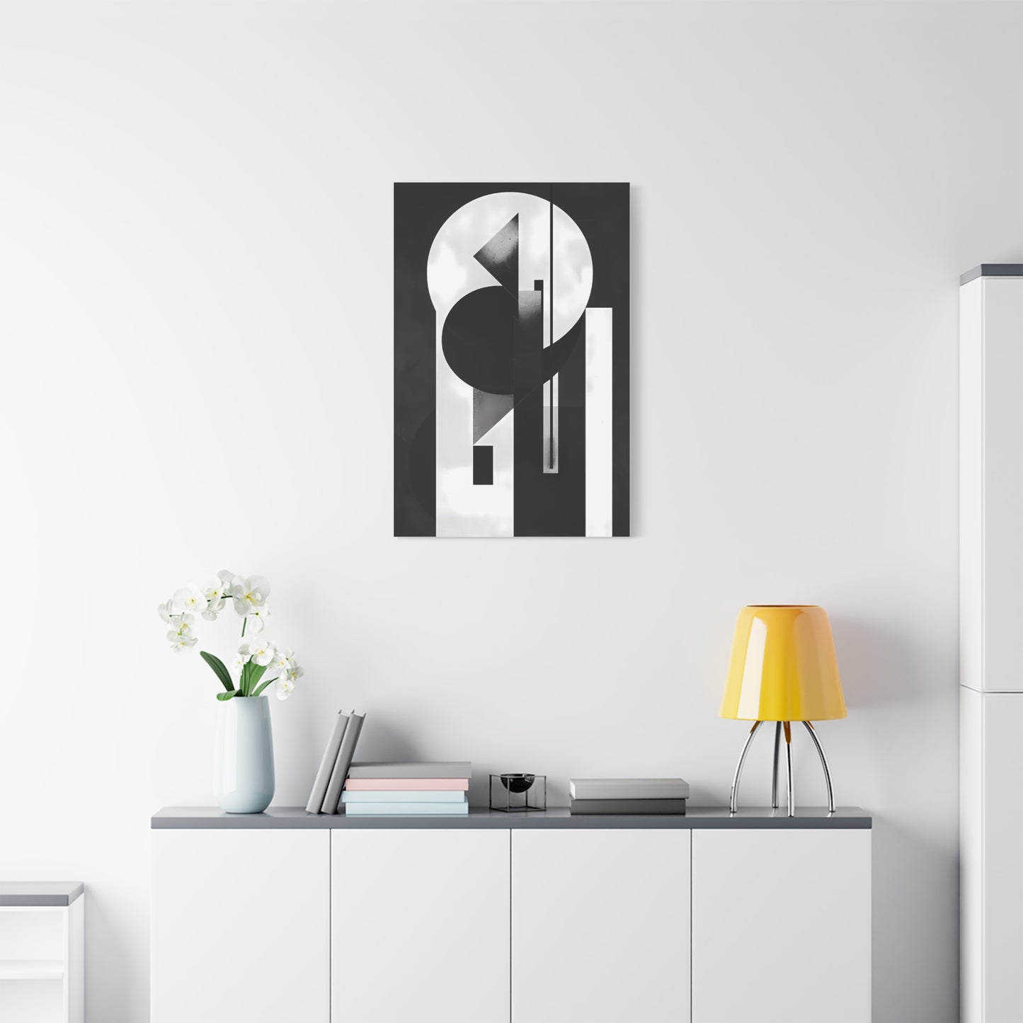 Geometric Symphony — Black & White Modern Poster