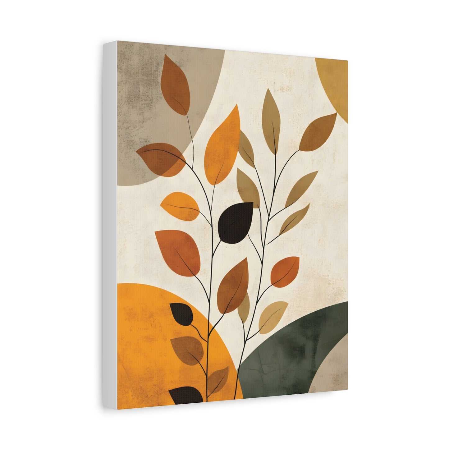 Boho Abstract Botanical Wall Art in Warm Earth Tones