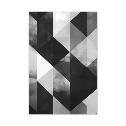 Architectural Balance — Monochrome Abstract Geometric Print