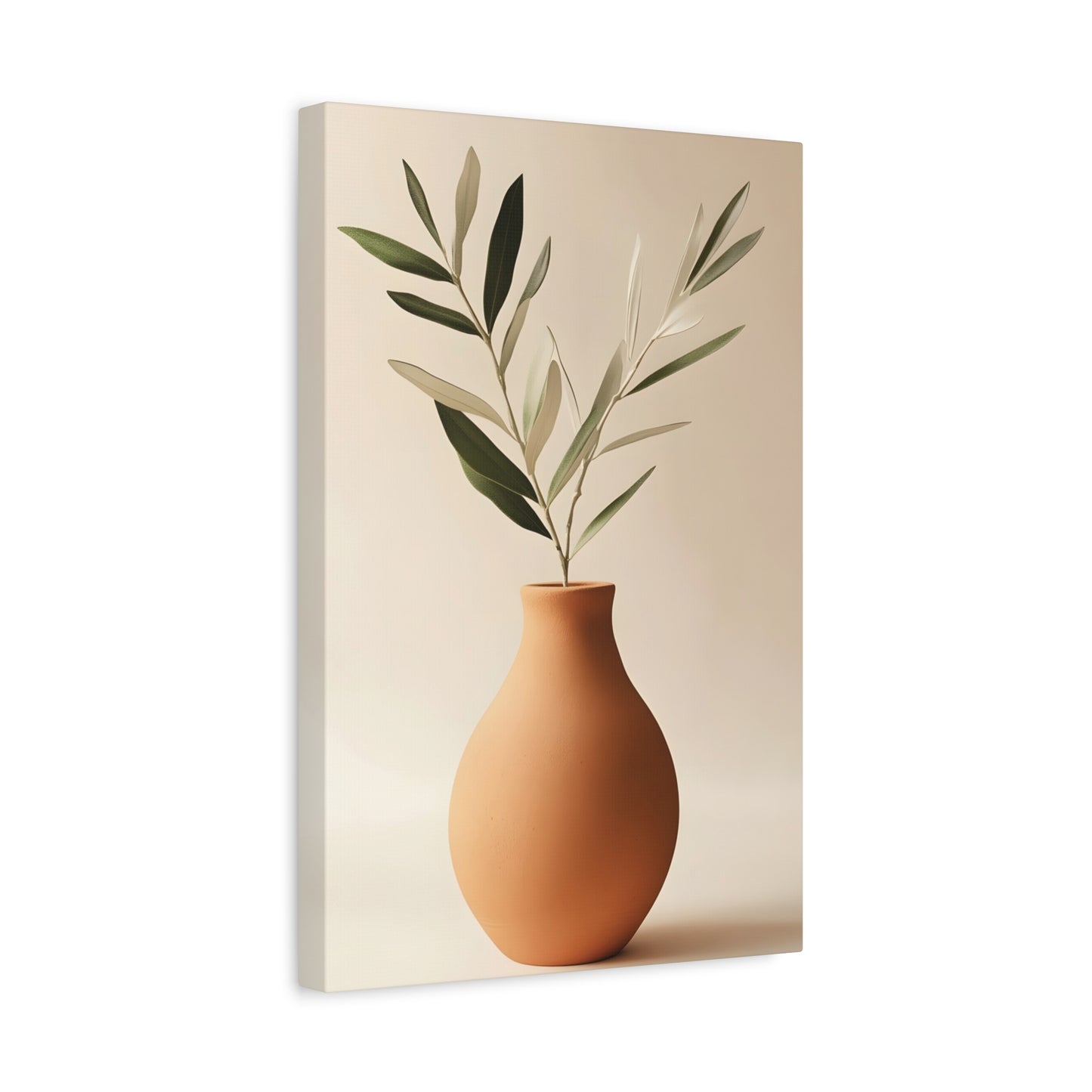 Minimal Terracotta Vase Canvas Print — Matte Stretched Wall Art