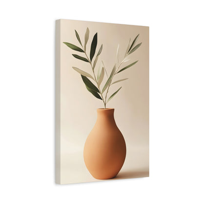 Minimal Terracotta Vase Canvas Print — Matte Stretched Wall Art