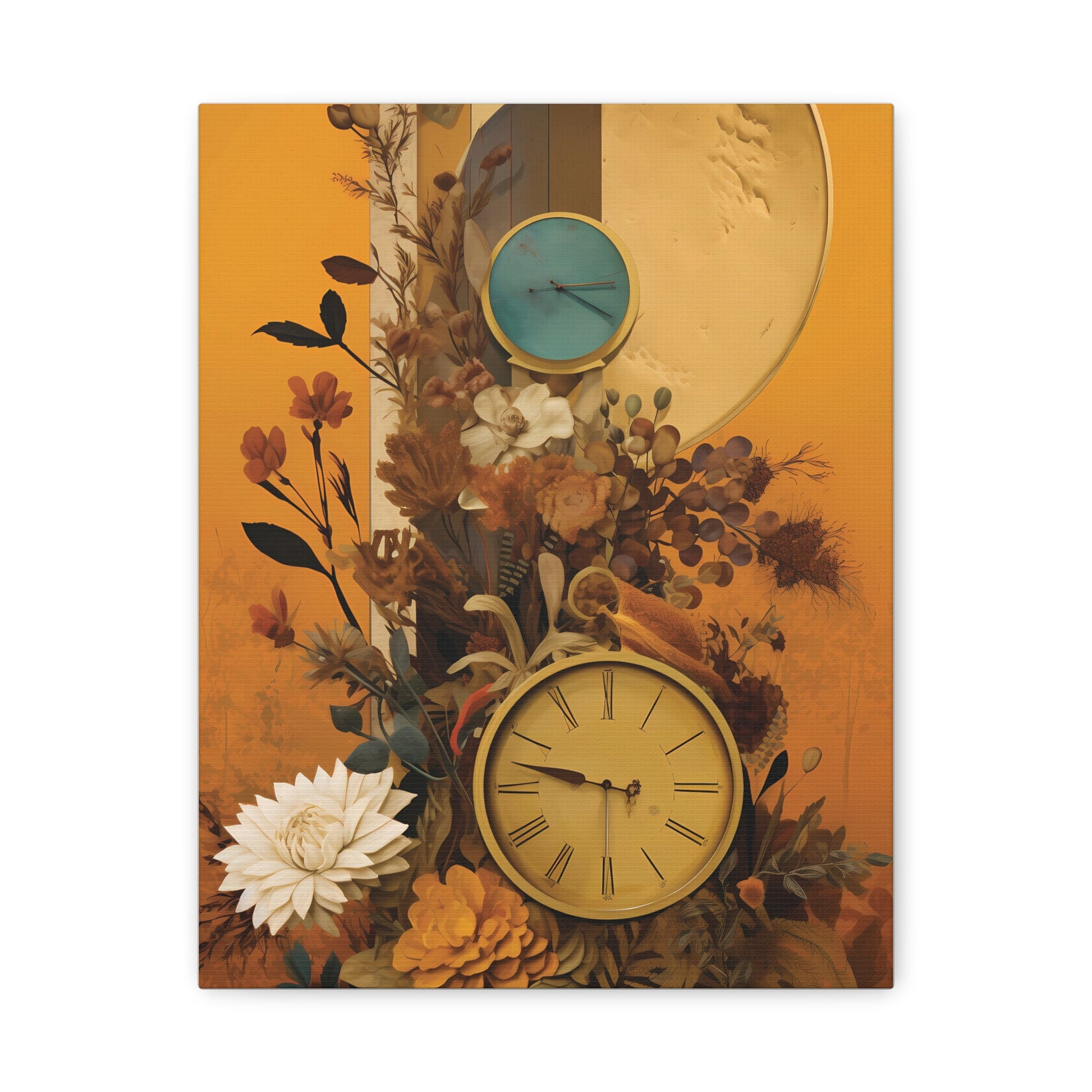 Elegant Floral Wall Clock Art, Home Decor, Boho Style