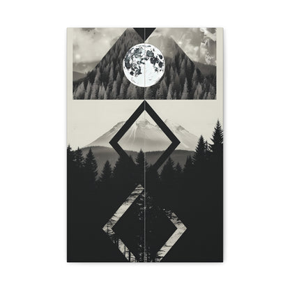 Black and White Mountain Canvas Art Print