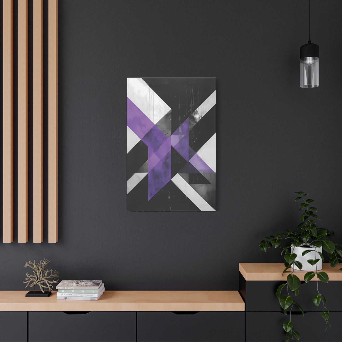 Violet Axis — Abstract Geometric Wall Art