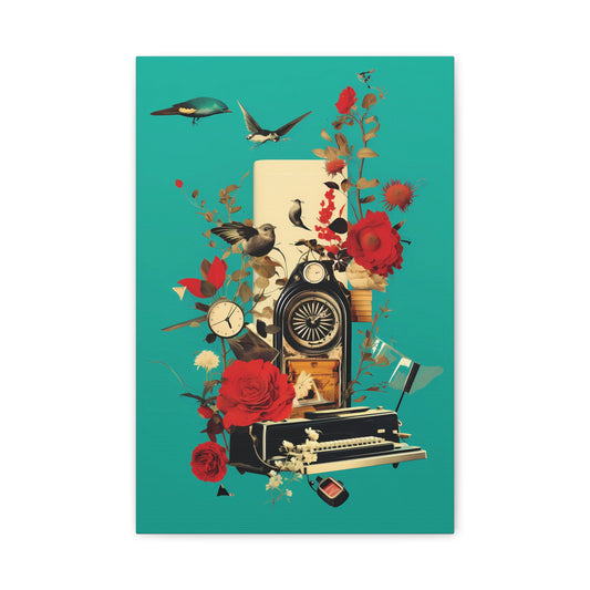 Vintage Floral Wall Art Canvas, Home Decor, Gift for Art Lovers