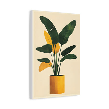 Stylish Matte Canvas Art, Modern Plant Wall Decor