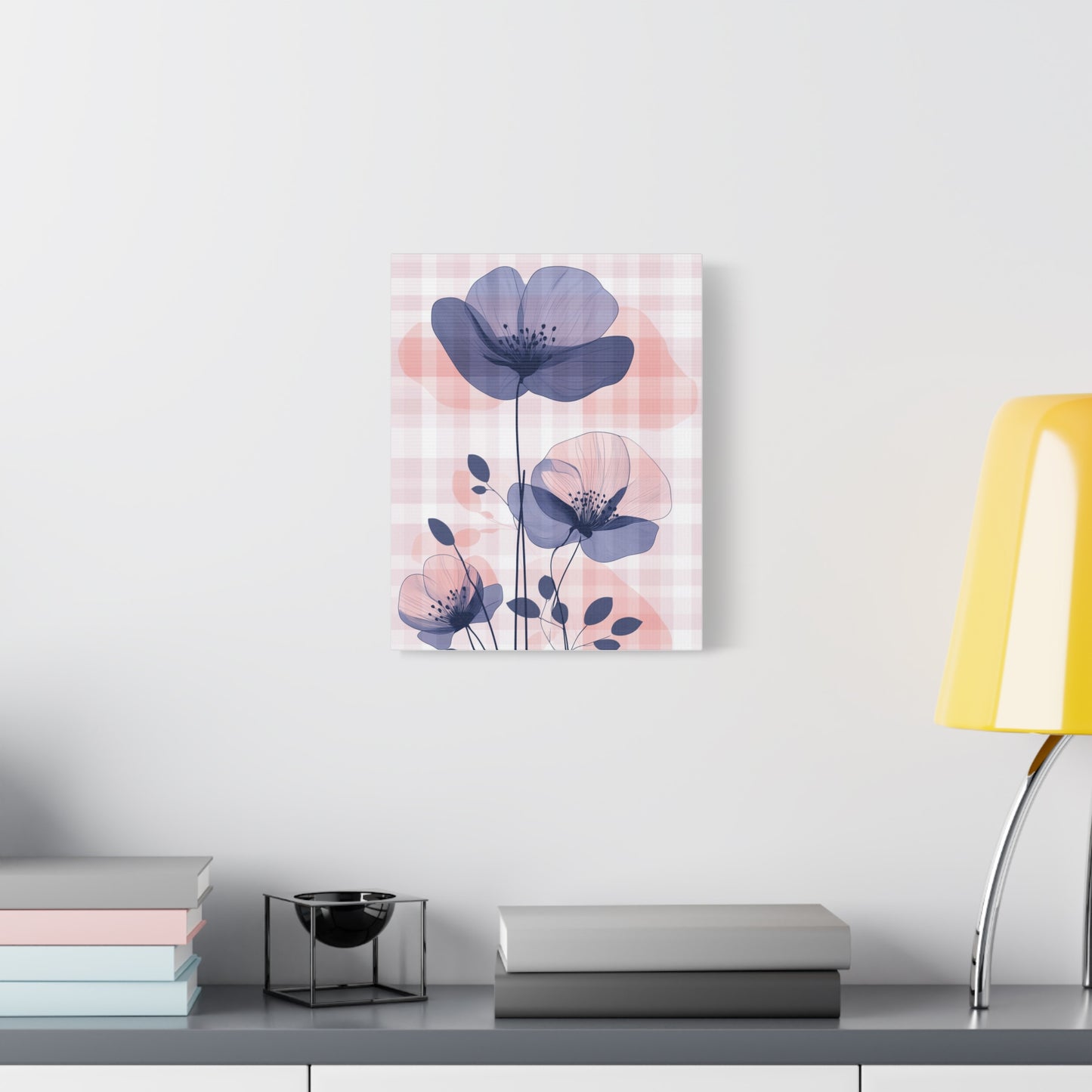 Blush & Indigo Blooms — Delicate Floral Illustration