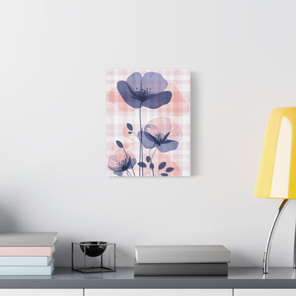 Blush & Indigo Blooms — Delicate Floral Illustration