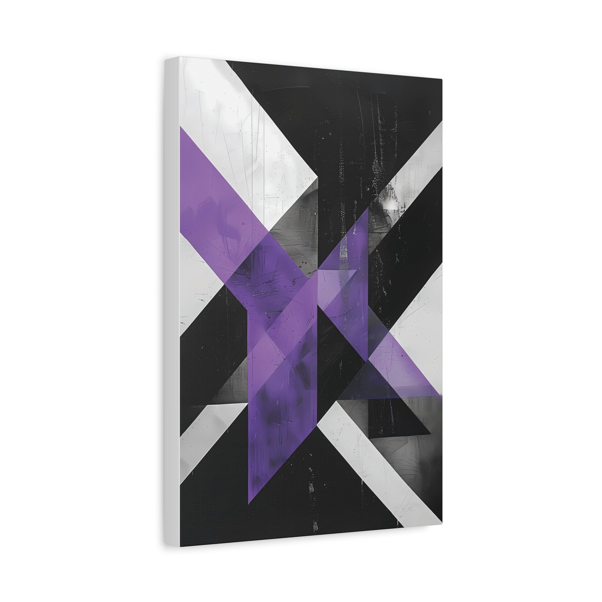 Violet Axis — Abstract Geometric Wall Art