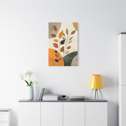 Boho Abstract Botanical Wall Art in Warm Earth Tones