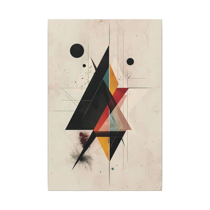 Deconstructed Geometry Canvas Art: Abstract Tension in Black and Gold