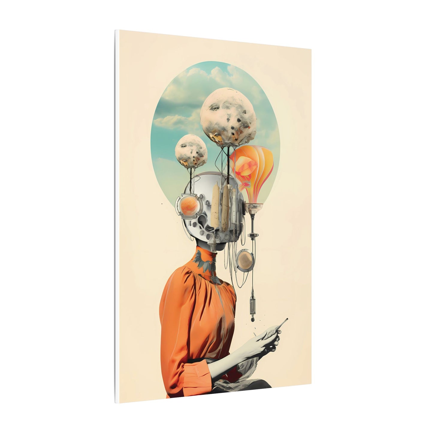 The Contemplative Automaton Canvas Art: Surreal Portrait