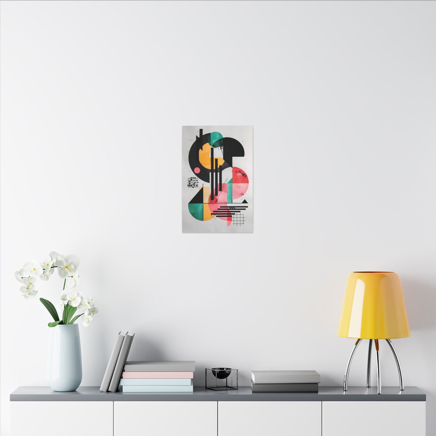 Dynamic Abstract Geometric Canvas Print: Retro Pop Art Collage