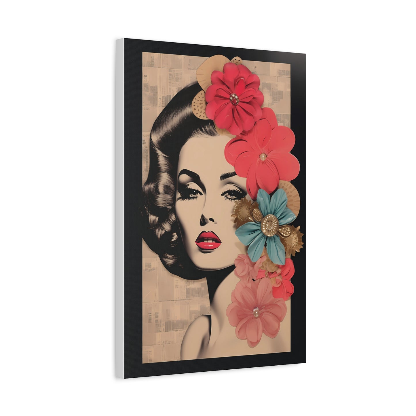 Elegant Floral Art Canvas Print, Wall Decor, Home Decoration