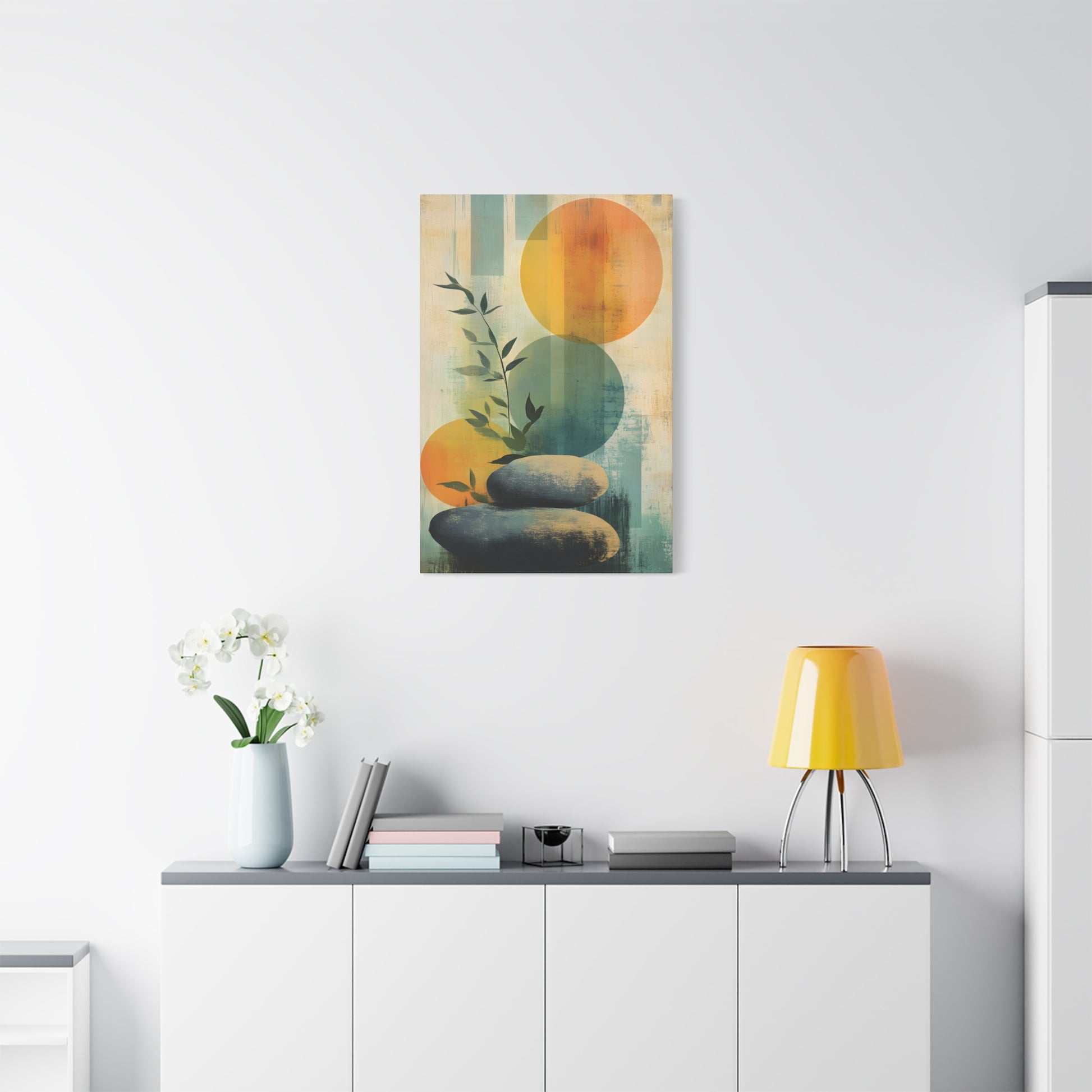 Zen Stone Abstract Matte Canvas Print — Stretched Wall Art