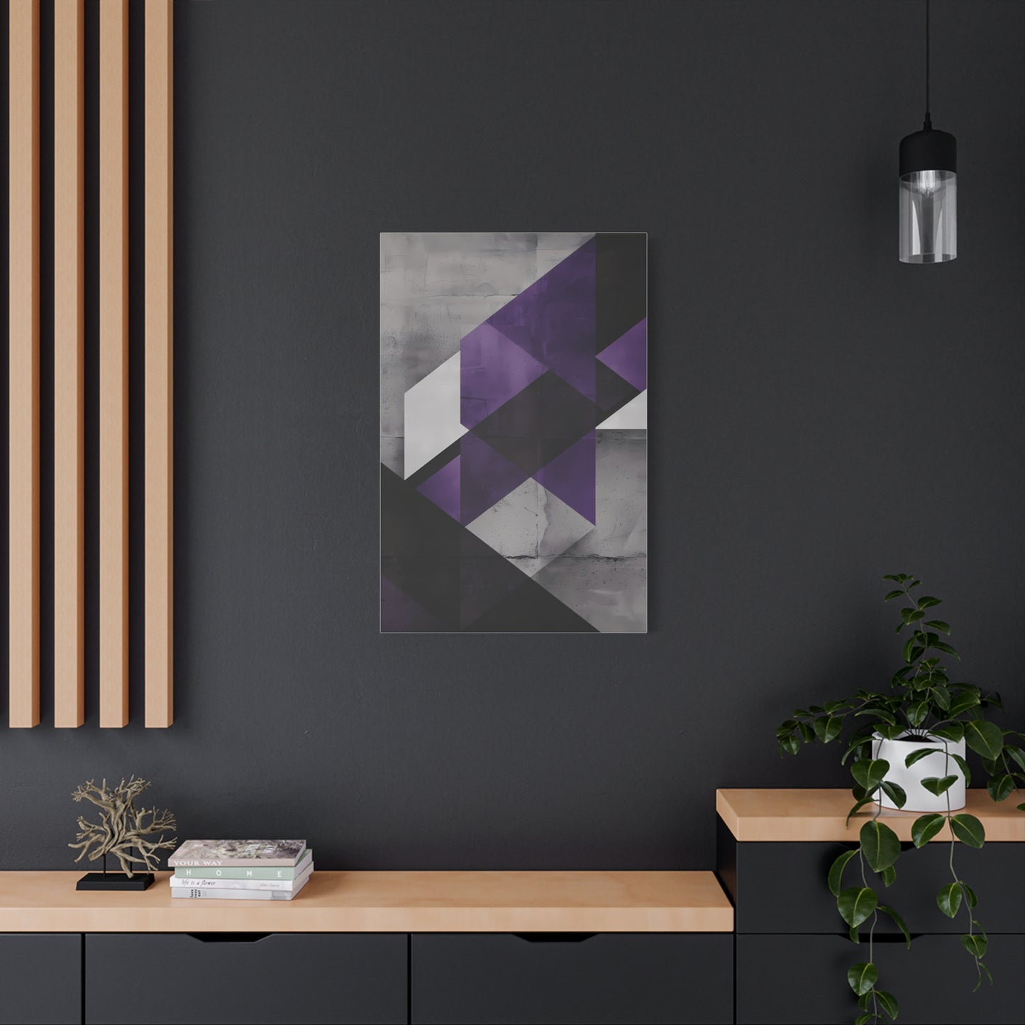 Violet Axis — Abstract Geometric Wall Art