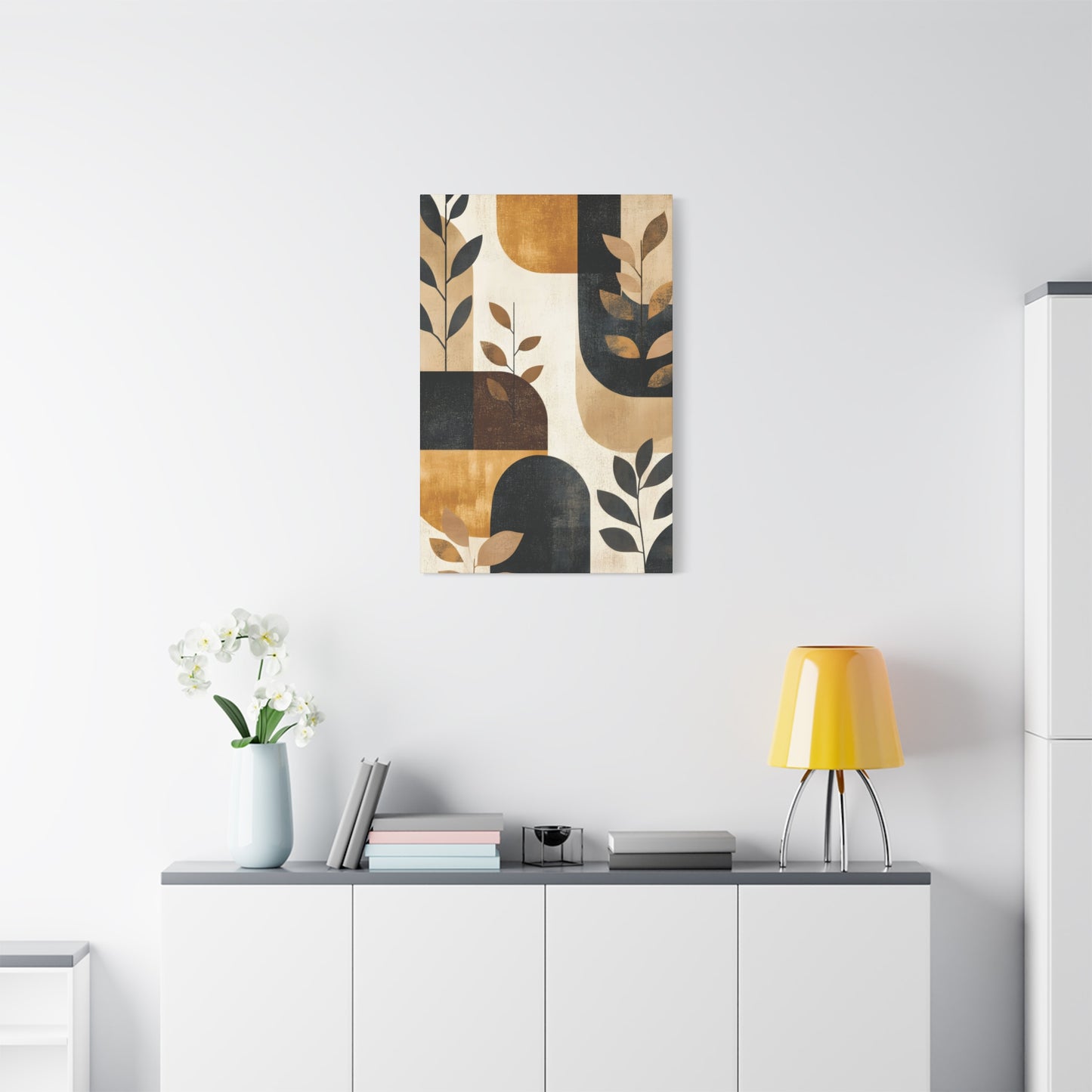 Abstract Earthtone Botanical Canvas