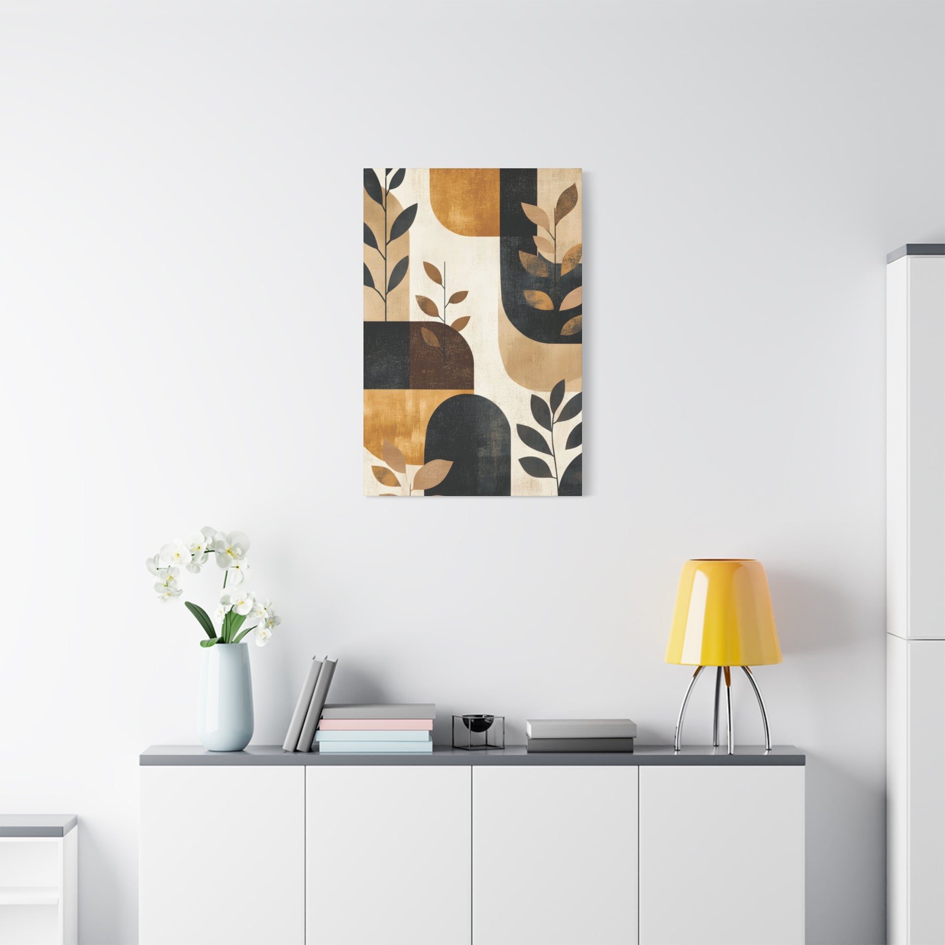 Abstract Earthtone Botanical Canvas