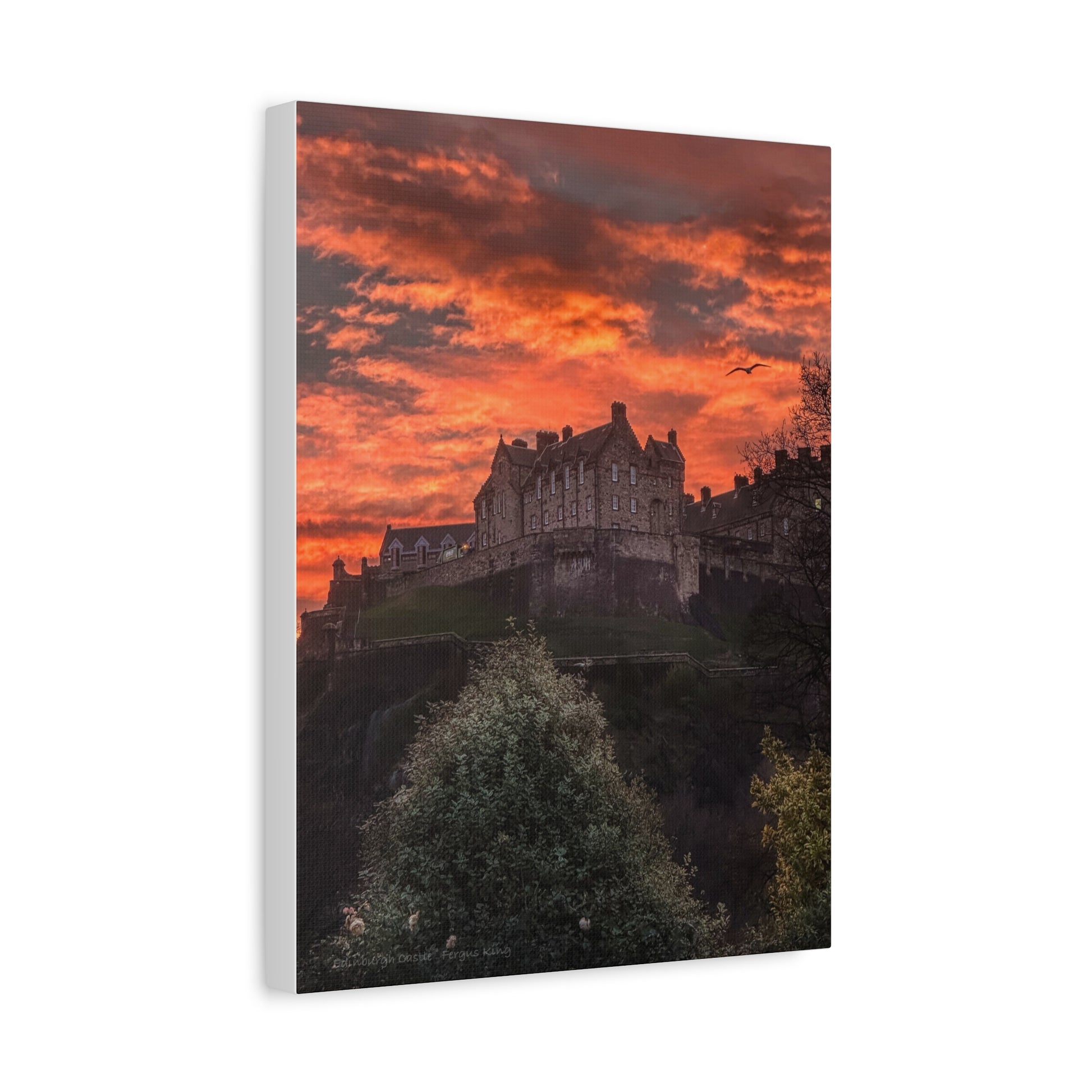 Edinburgh Castle Sunset canvas print – By photographer Fergus King