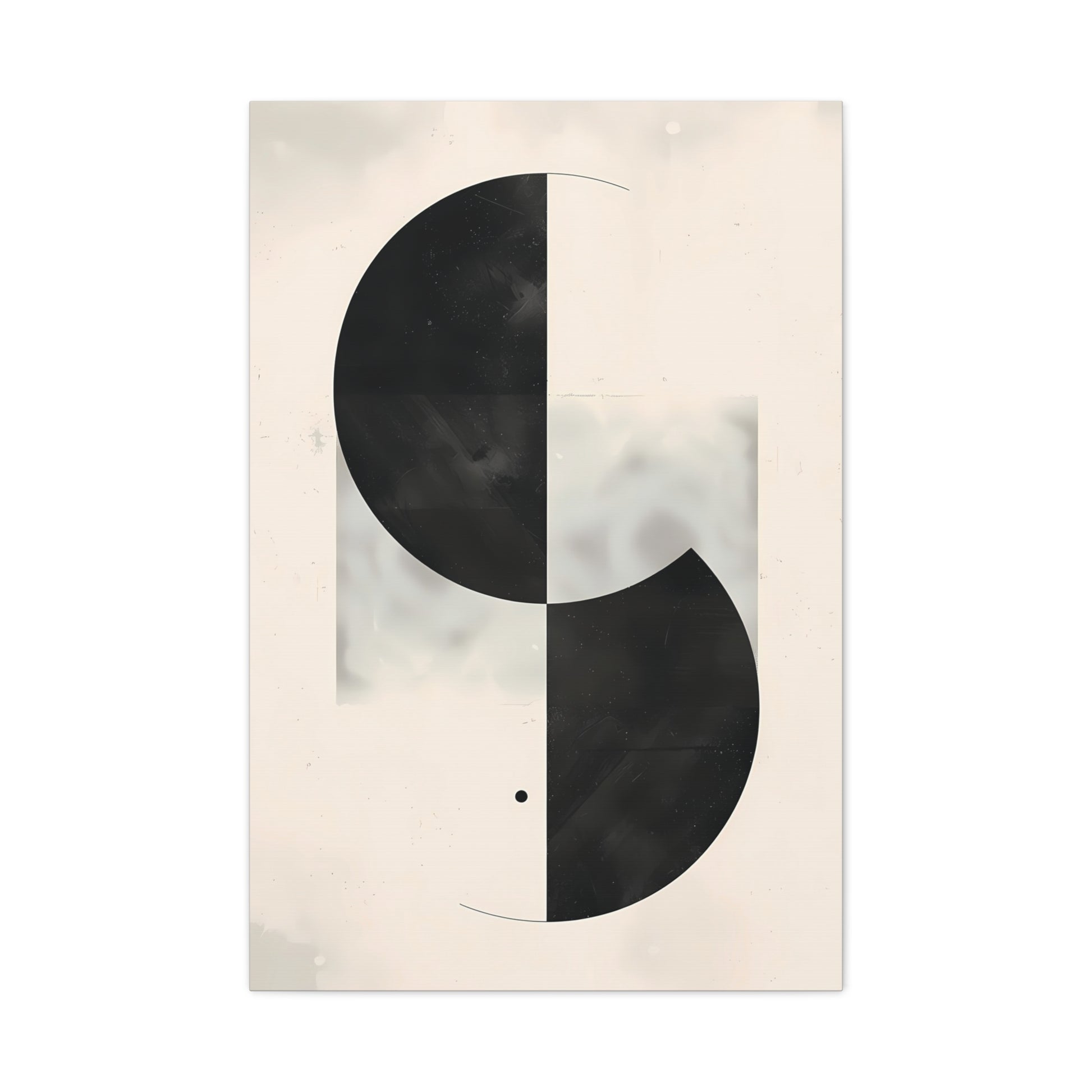 Duality — Black and White Abstract Circle Poster