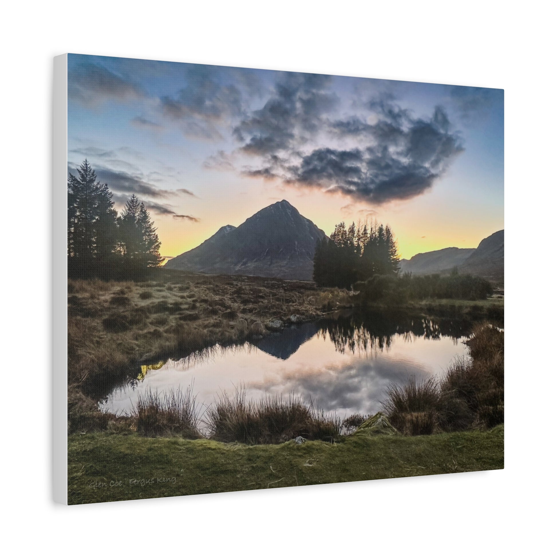 Glen Coe Sunset, Scottish Highlands – Canvas Print by Fergus King