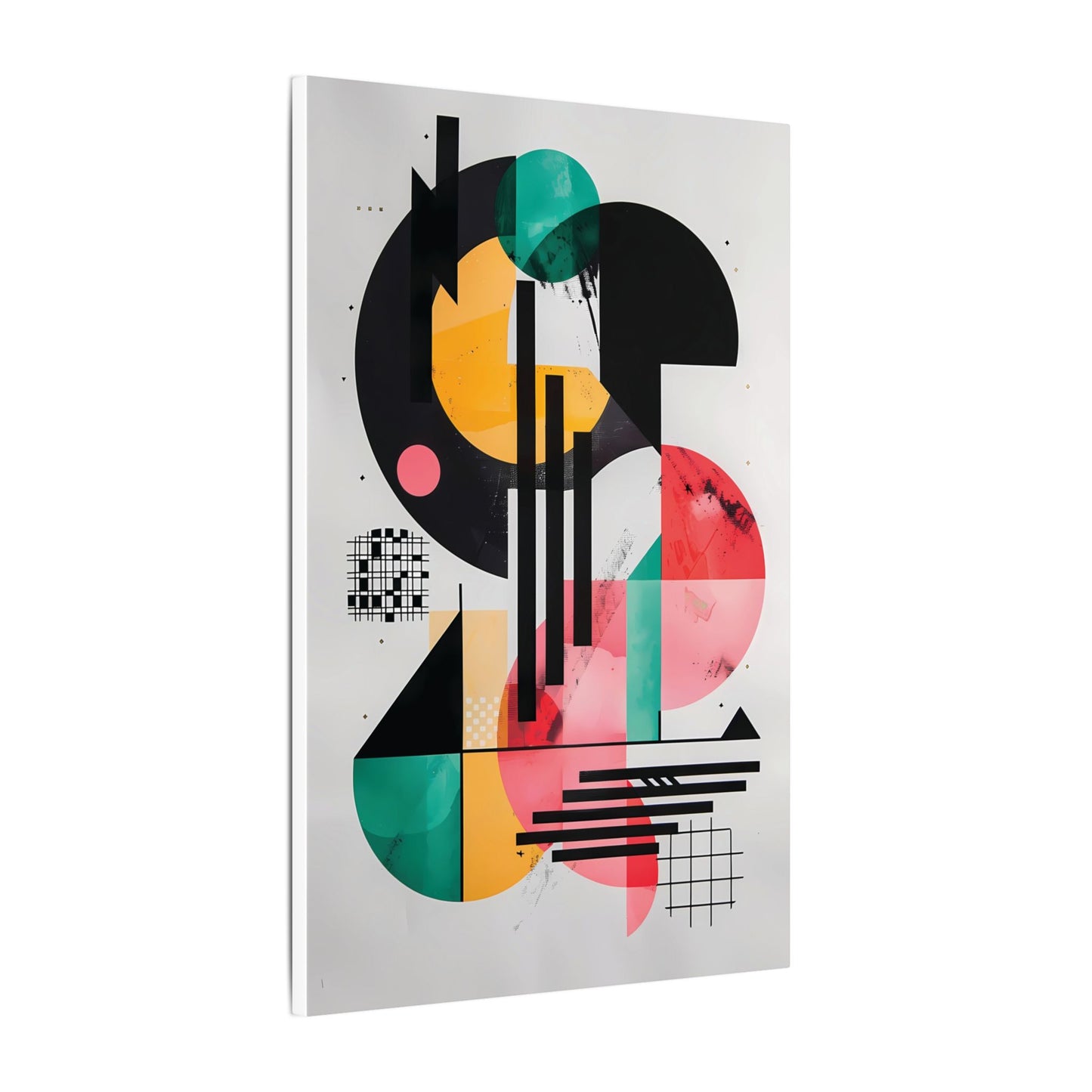 Dynamic Abstract Geometric Canvas Print: Retro Pop Art Collage