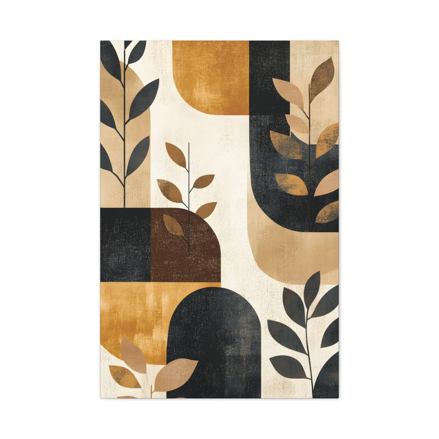 Abstract Earthtone Botanical Canvas