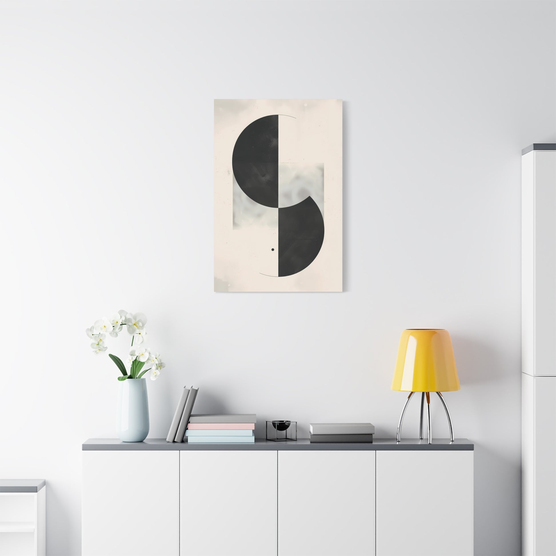 Duality — Black and White Abstract Circle Poster