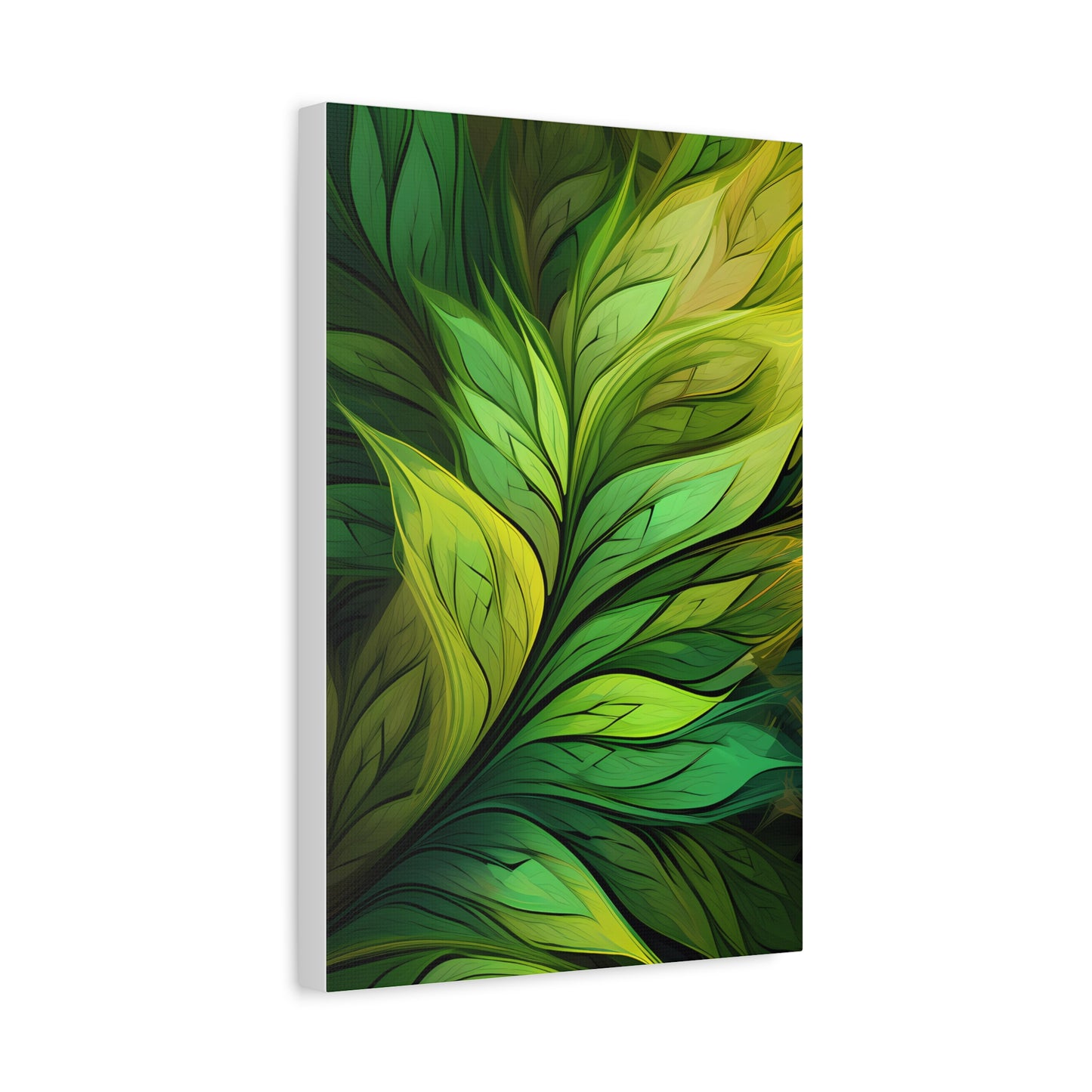 Leafy Green Matte Canvas Art Print, Nature Wall Decor