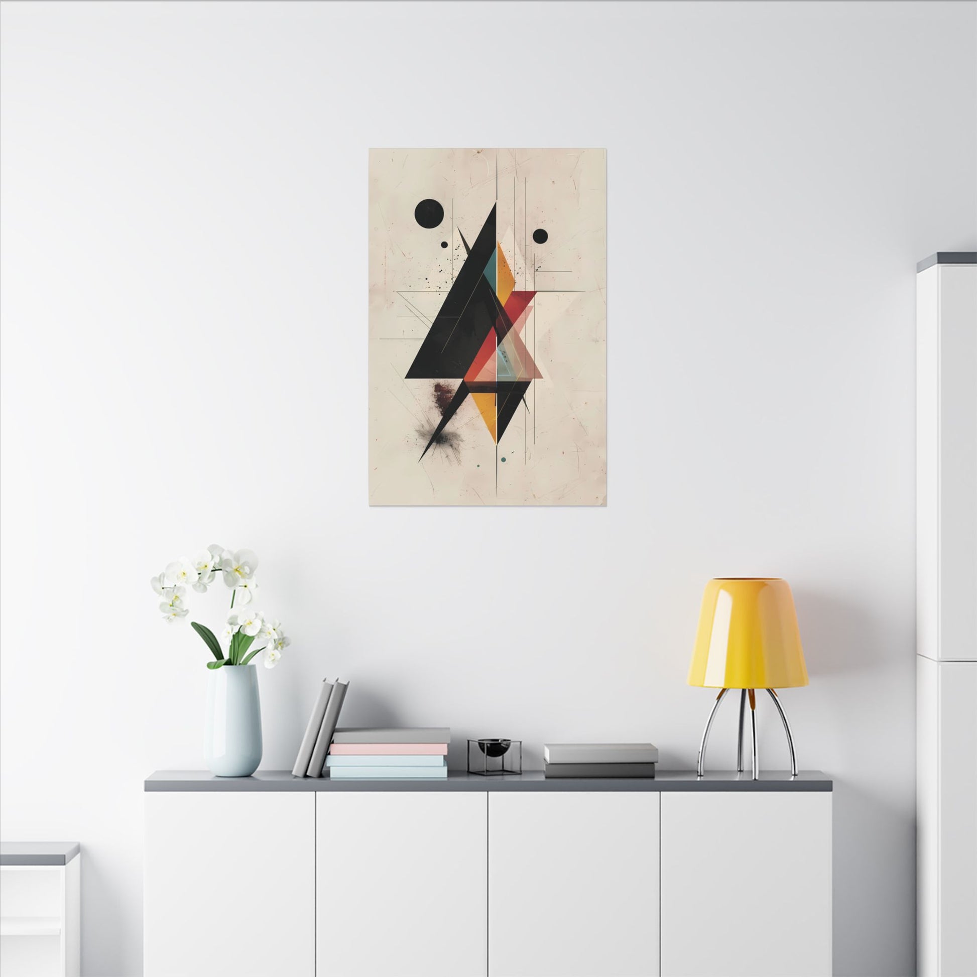 Deconstructed Geometry Canvas Art: Abstract Tension in Black and Gold