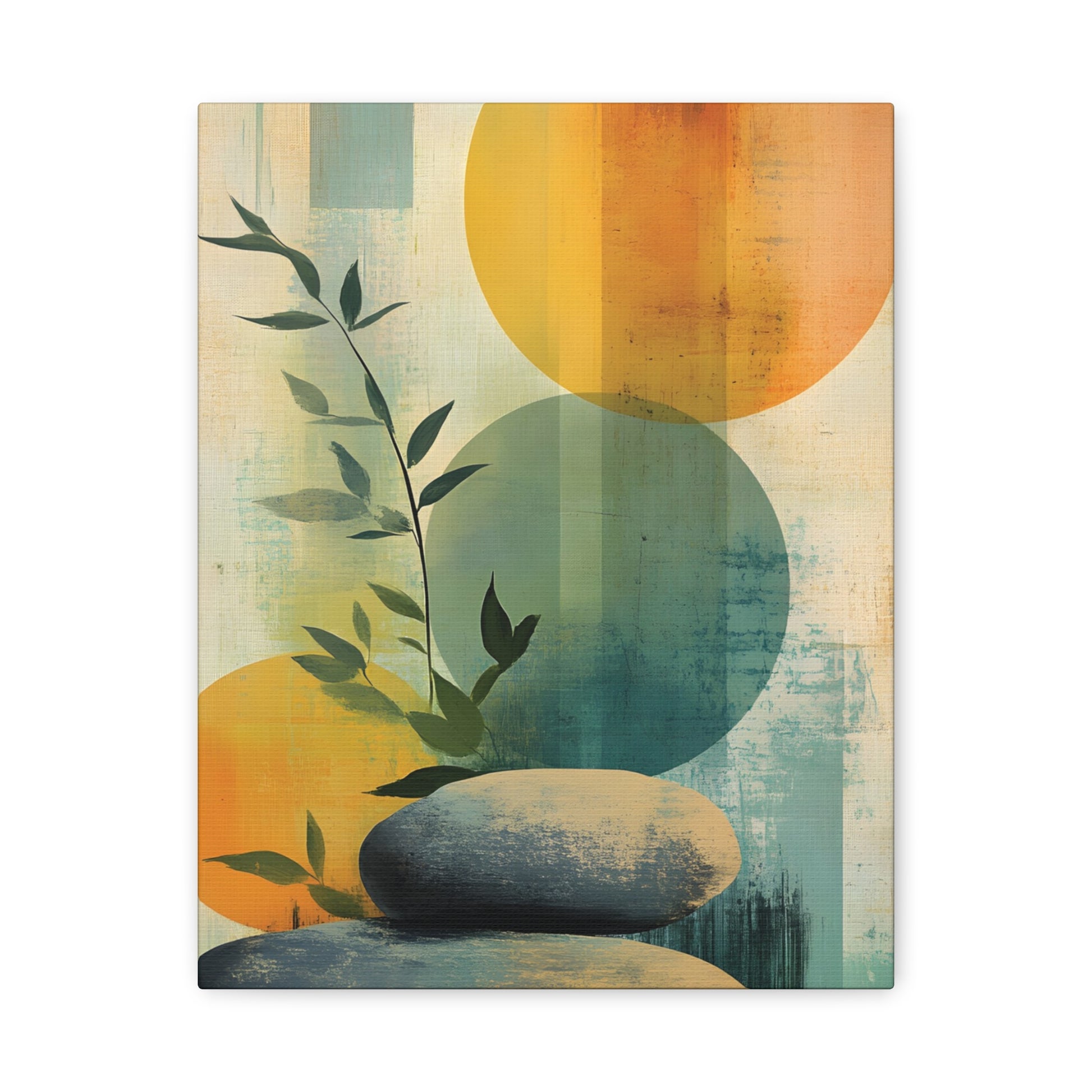 Zen Stone Abstract Matte Canvas Print — Stretched Wall Art