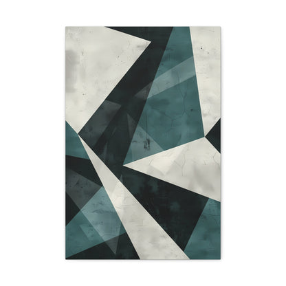 Fractured Teal — Abstract Geometric Art Print