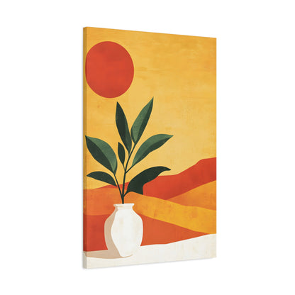 Desert Sun Plant Canvas — Matte Stretched Wall Art
