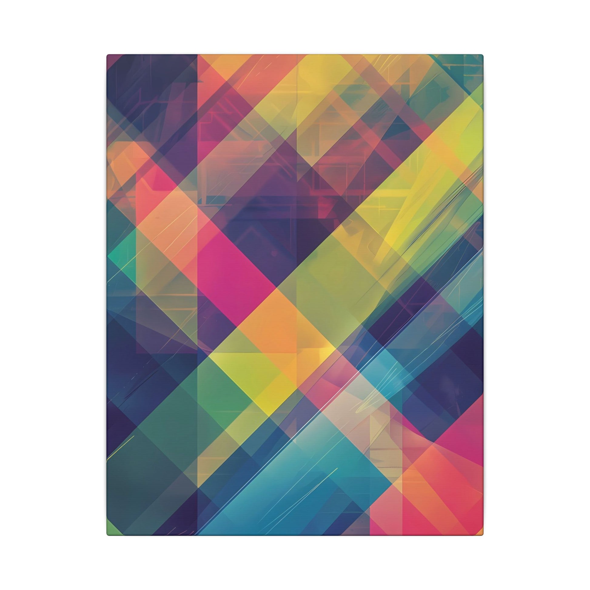 Chromatic Explosion Canvas Art: Abstract Geometric Overlap