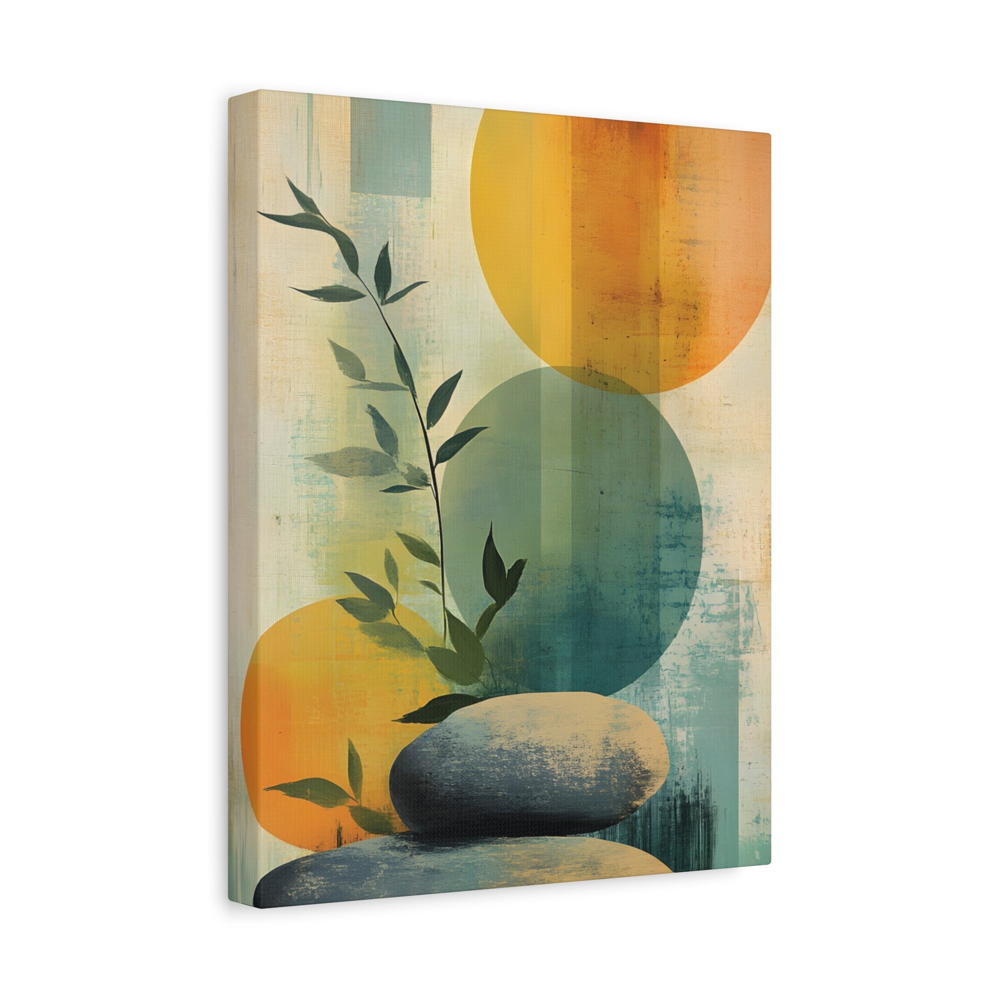 Zen Stone Abstract Matte Canvas Print — Stretched Wall Art
