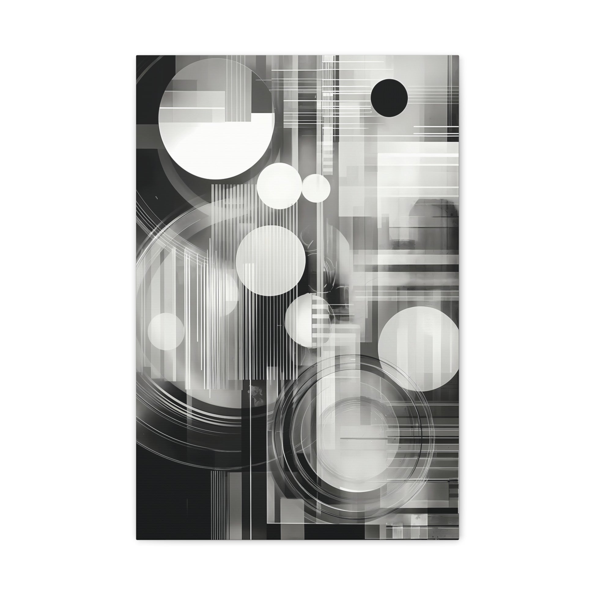Modern Abstract Canvas Art, Black and White Wall Decor
