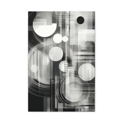 Modern Abstract Canvas Art, Black and White Wall Decor