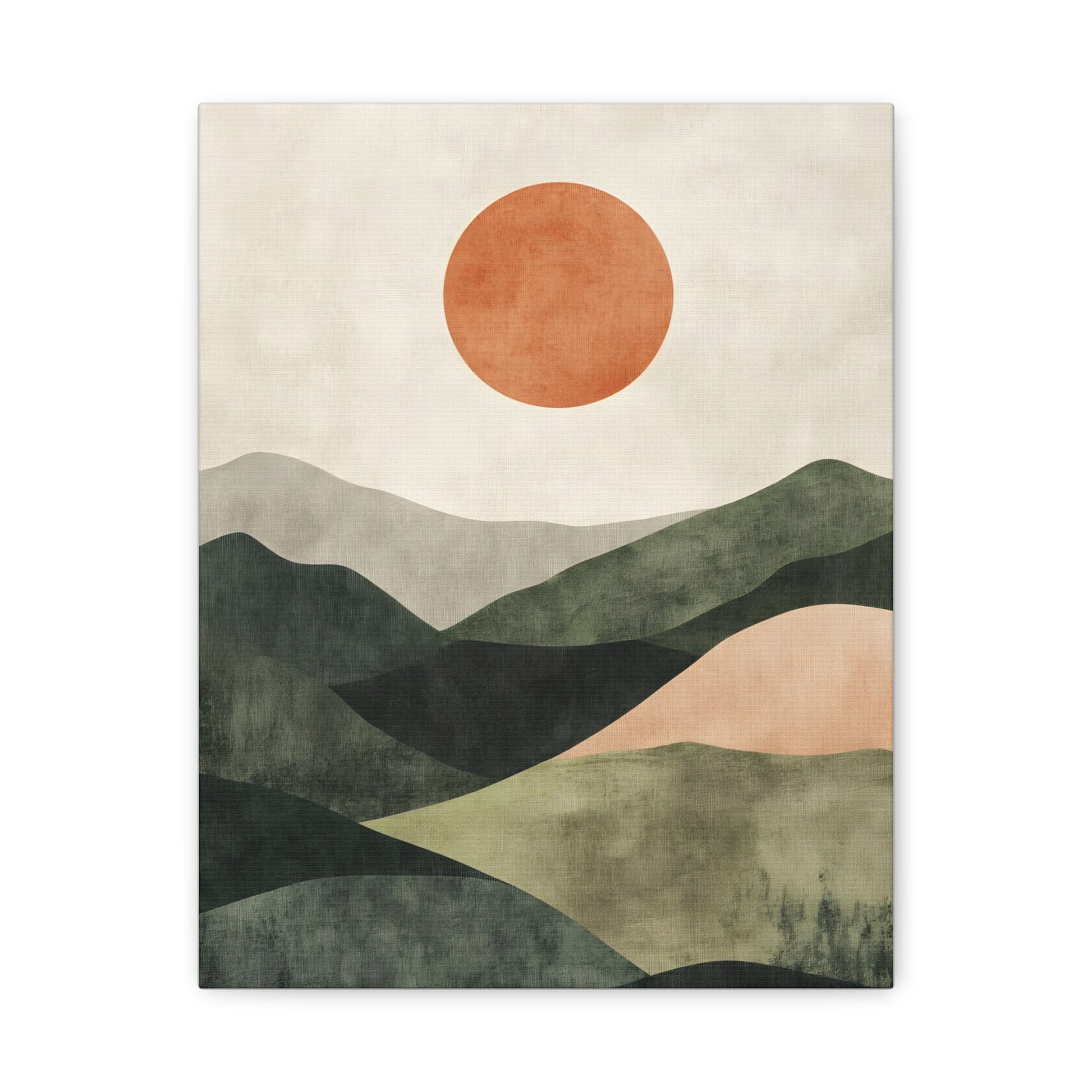 Boho Sun Over Green Hills Print