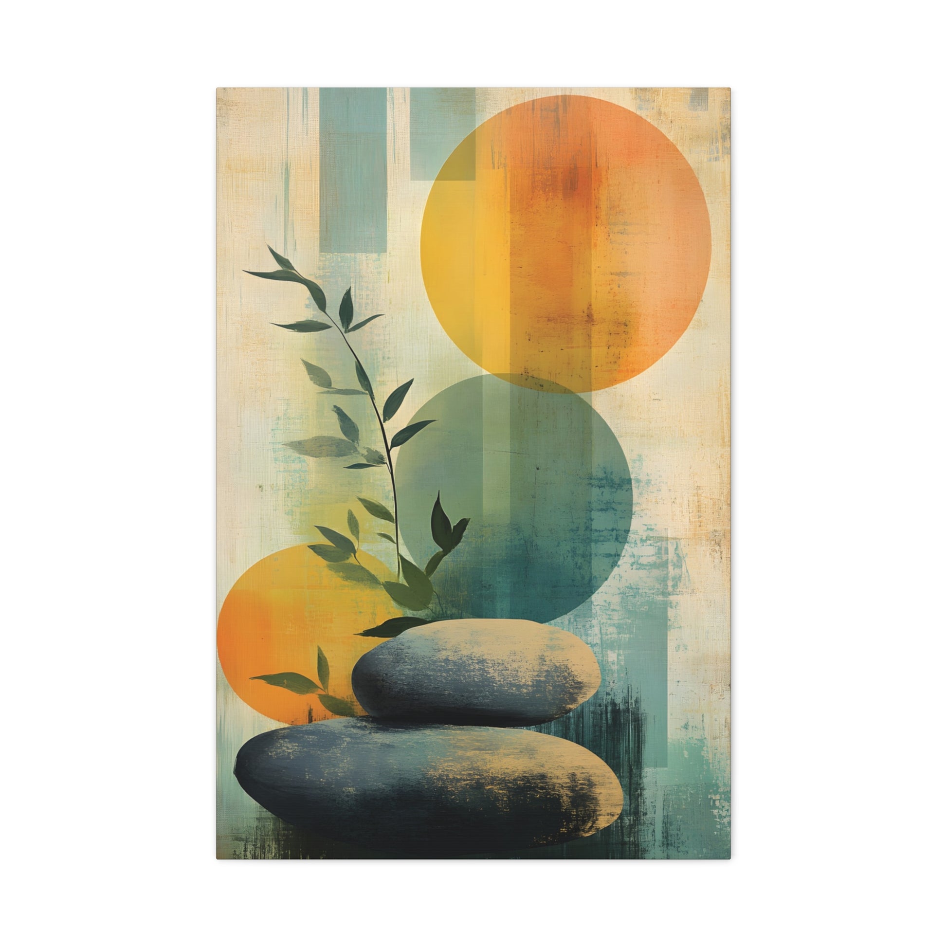 Zen Stone Abstract Matte Canvas Print — Stretched Wall Art