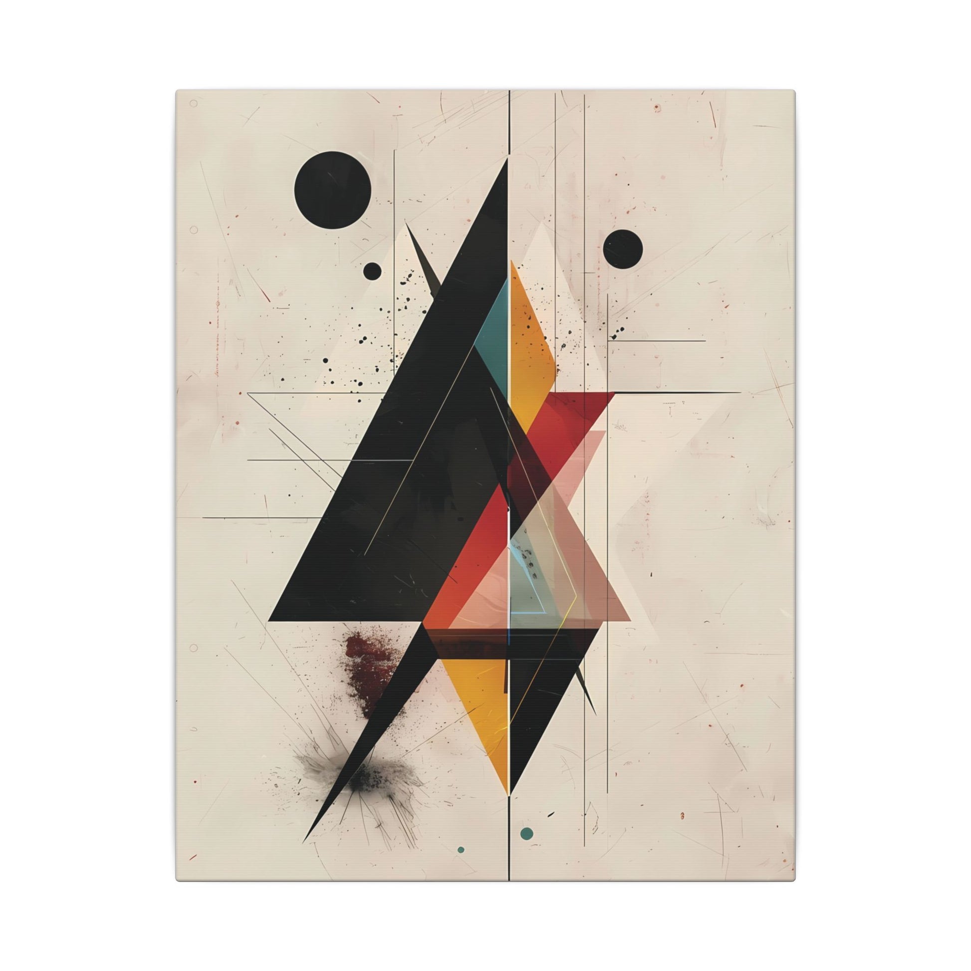 Deconstructed Geometry Canvas Art: Abstract Tension in Black and Gold