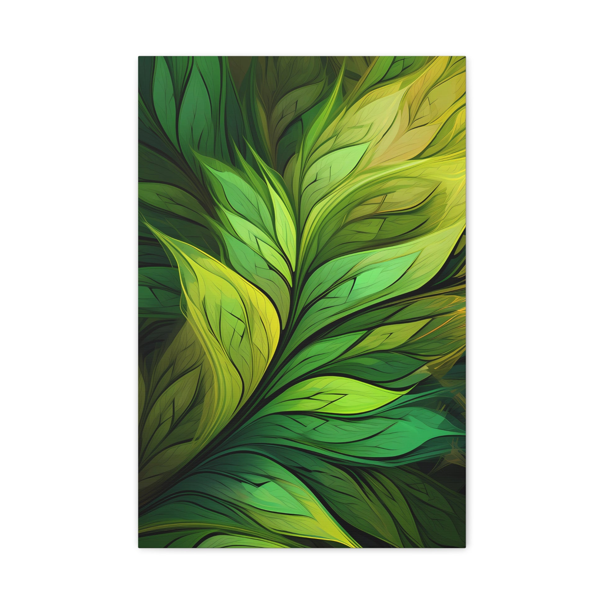 Leafy Green Matte Canvas Art Print, Nature Wall Decor