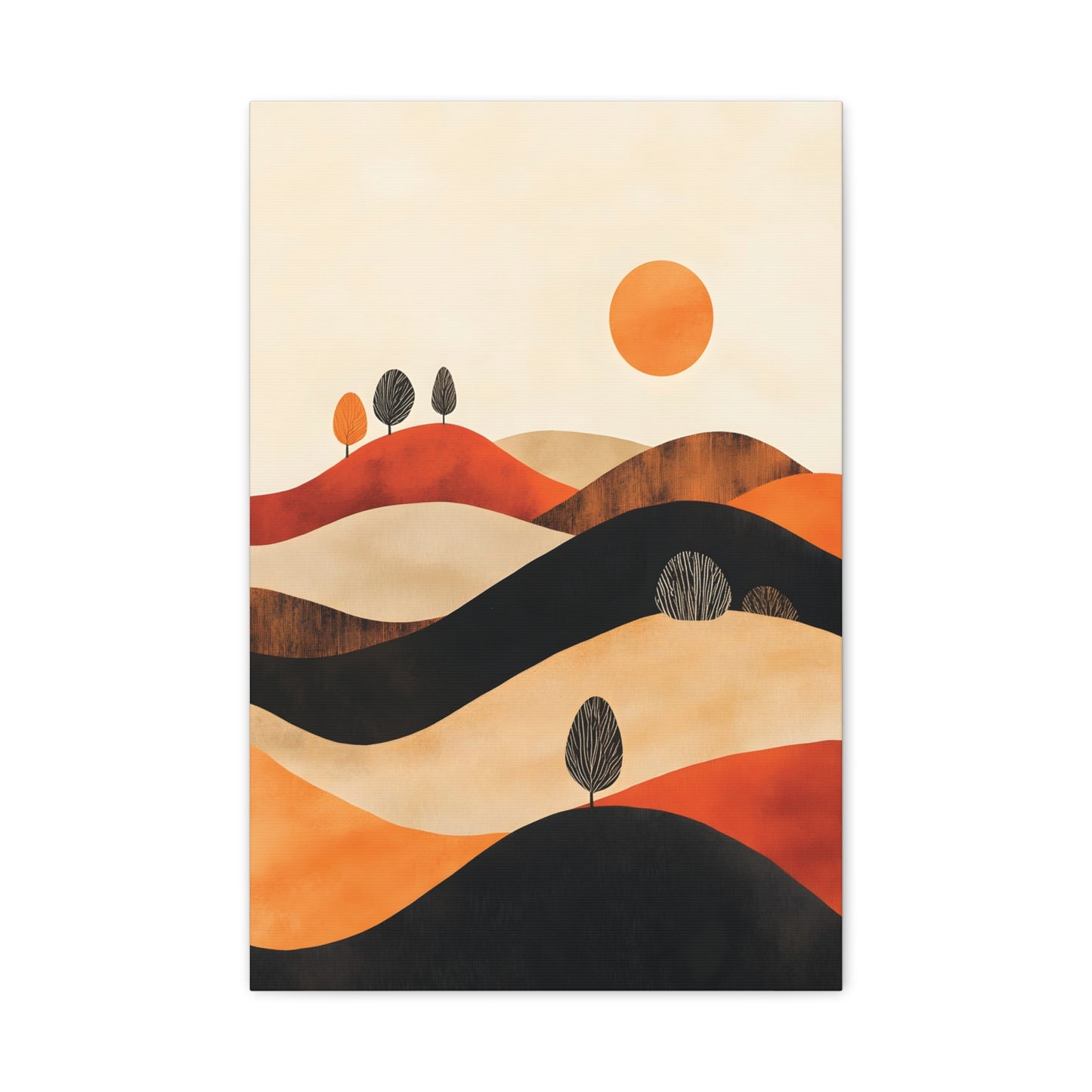 Terracotta Hills and Trees Minimalist Poster