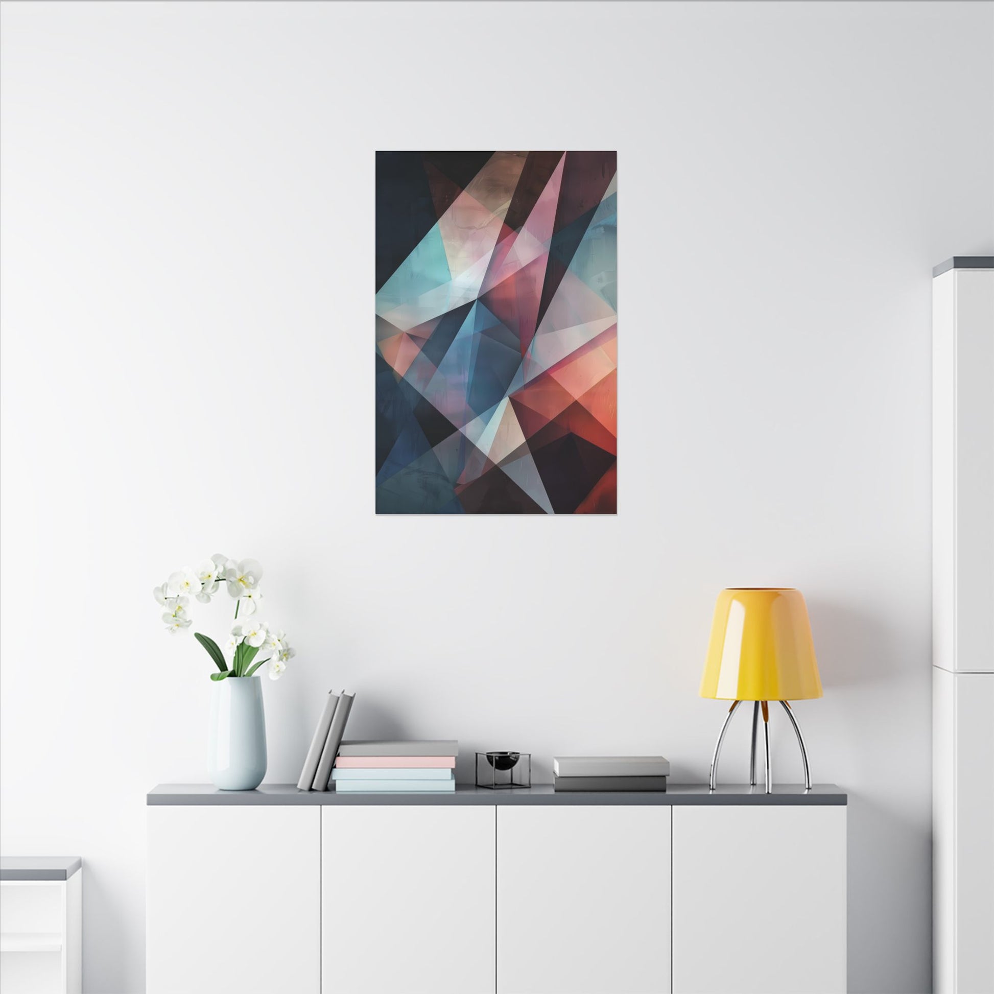 Abstract Shards Canvas Art: Deep Hues and Prismatic Depth