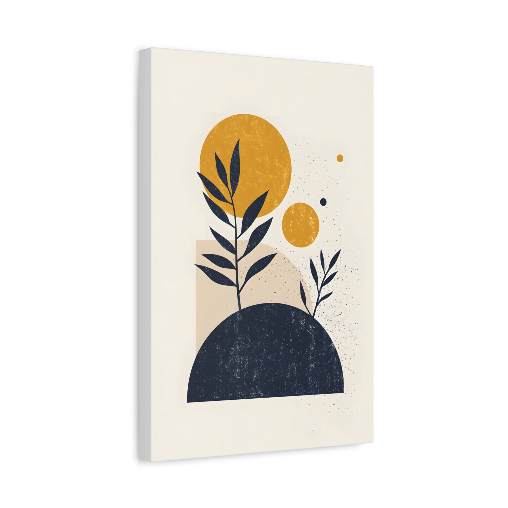 Minimalist Sun and Leaves Illustration