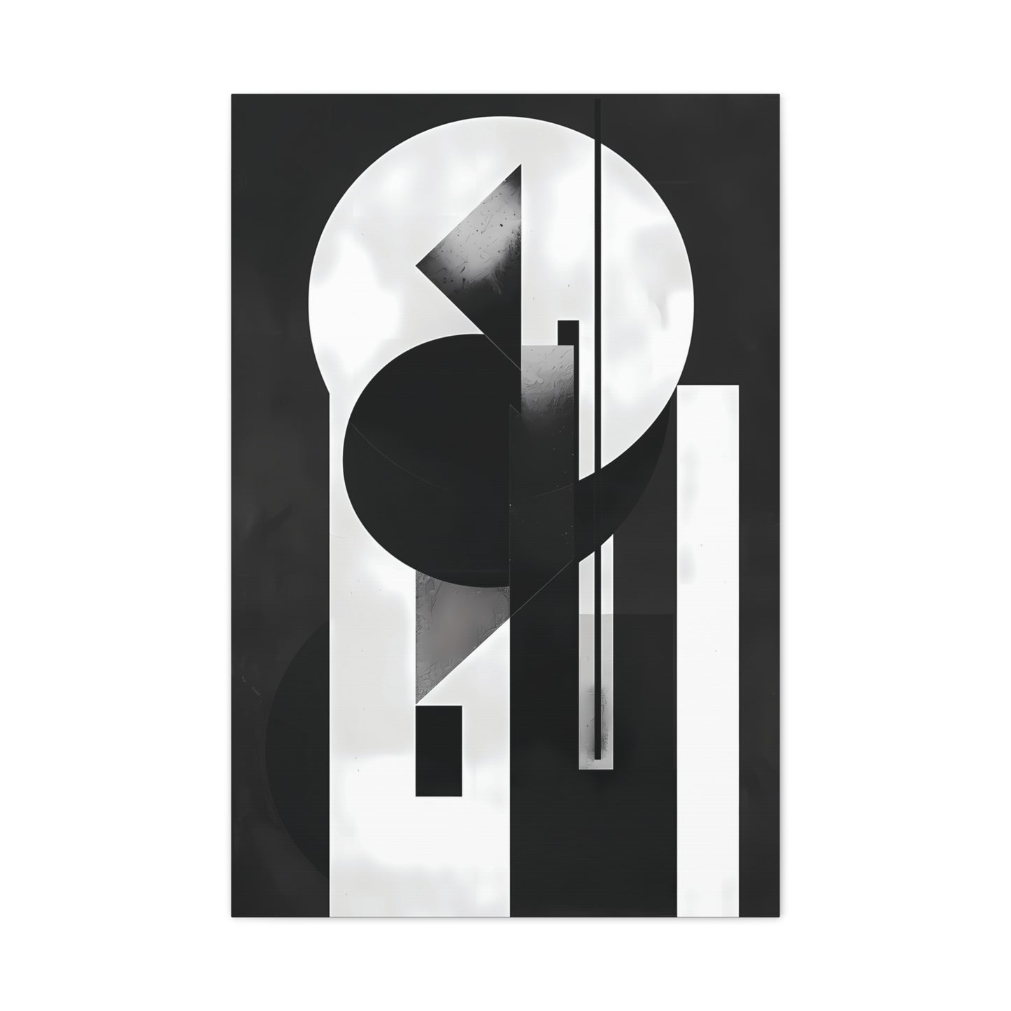 Geometric Symphony — Black & White Modern Poster