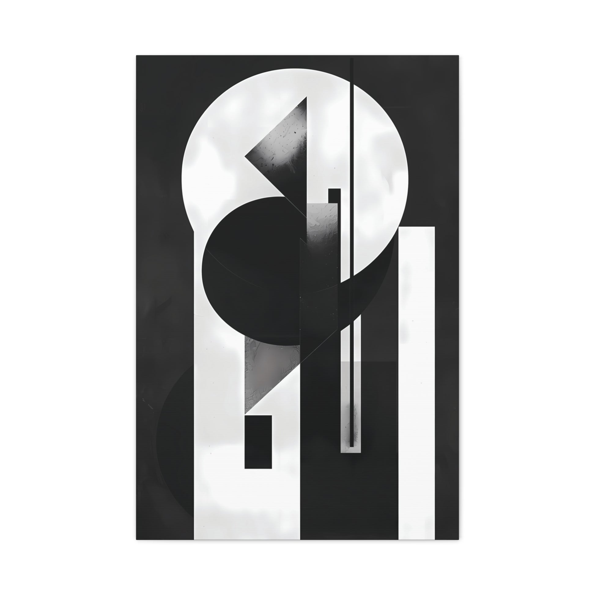 Geometric Symphony — Black & White Modern Poster