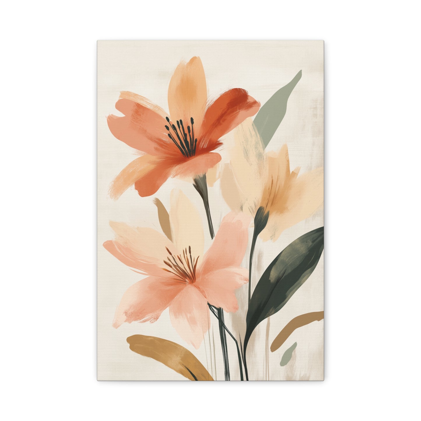 Terracotta Blooms — Modern Floral Wall Art