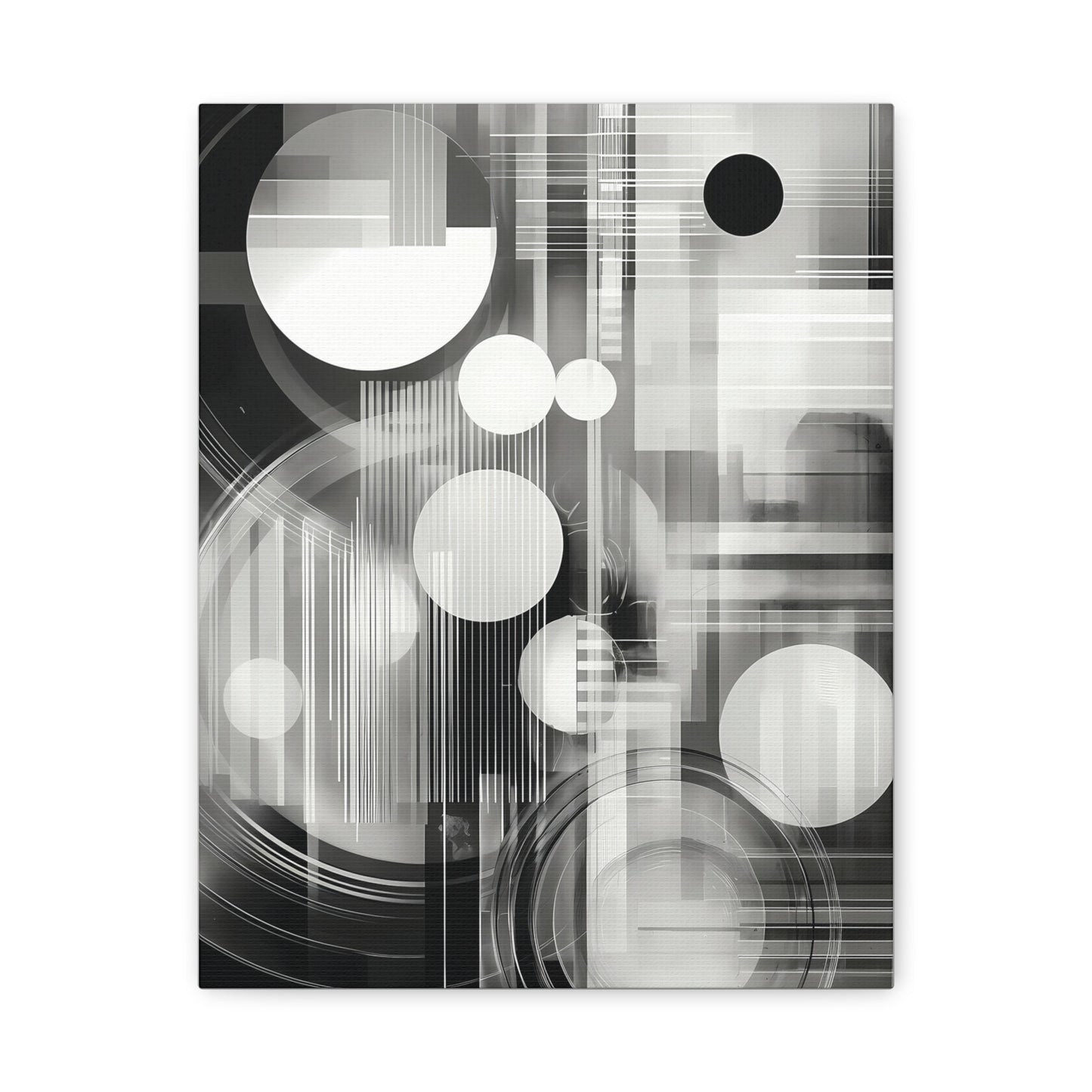 Modern Abstract Canvas Art, Black and White Wall Decor